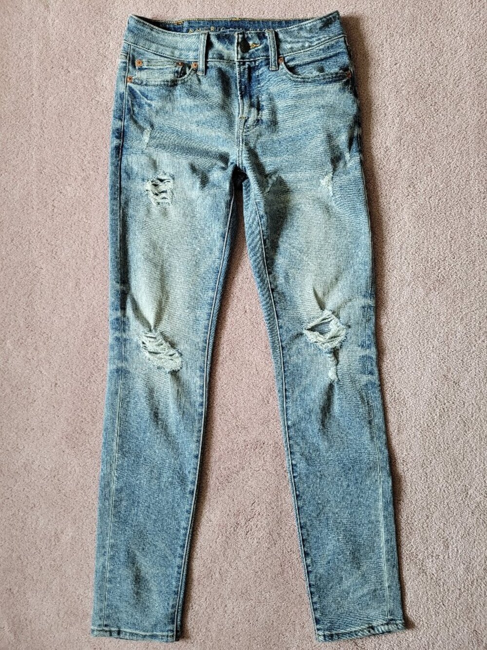 American Eagle Men's Next Level Airflex Skinny Distressed Jeans Size 29x31.5